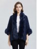 Premium Faux Fur Cape with Rose Imprints & Sleeves